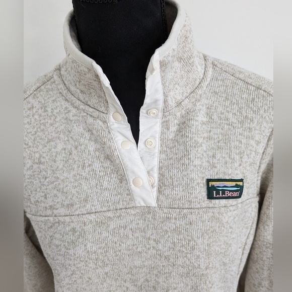 Women's LL Bean Sweater Fleece Pullover Medium Sailcloth - Picture 3 of 9